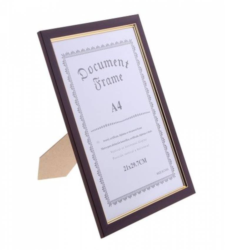 A4 Certificat Cadre Aspect Bois 21/29cm